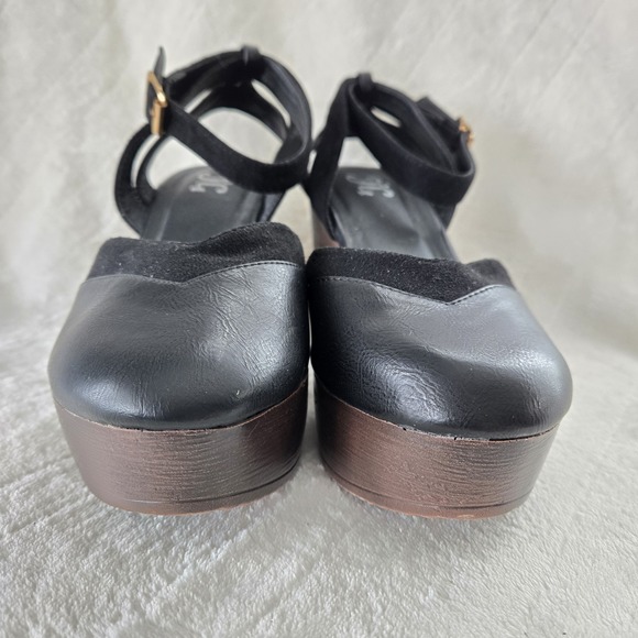 JG Mary Jane Platform Sz 7 Chunky Heel Y2K‎ Black Ankle Strap Preppy Holiday - Picture 2 of 11